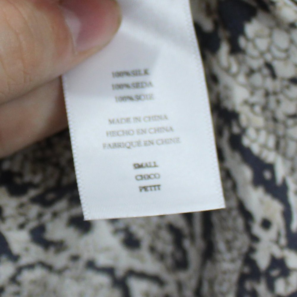 Rails Snakeskin Print Silk Button Down Blouse Sz S - image 7